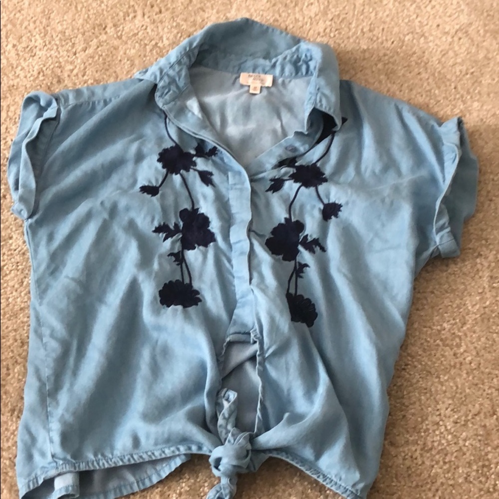 Light blue button down